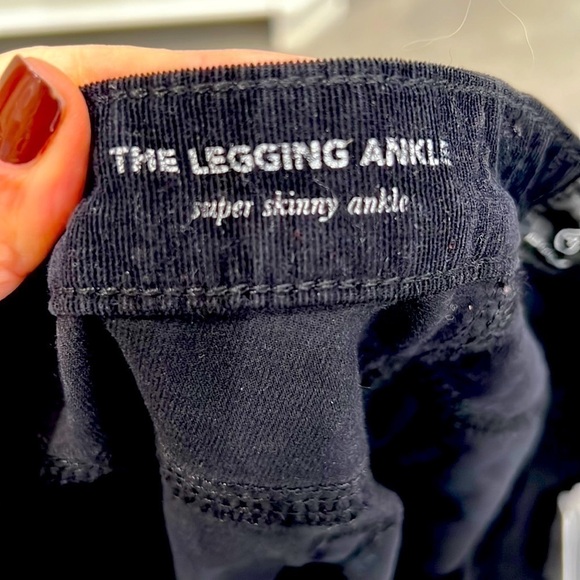 AG ADRIANO GOLDSCHMIED The legging ankle black fine corduroy skinny jeans sz 27 - Picture 2 of 9